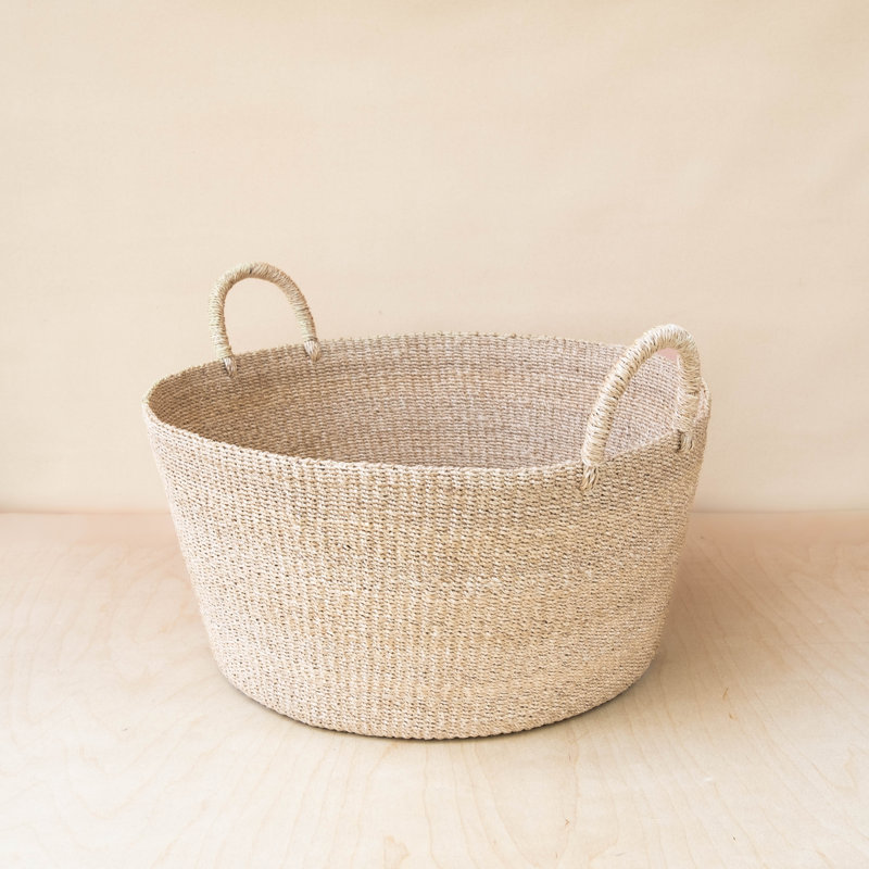 Natural Jumbo Round basket with Handles