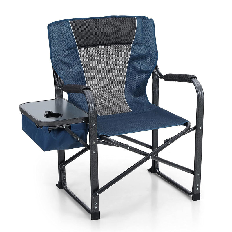 Chaise pliante Heiss avec porte-gobelet et boîte de rangement Heiss