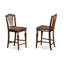 5 Piece Counter Height Dining Set Includes a Rectangle Dinette Table and 4 Linen Fabric Kitchen Dining Chairs, Mahogany-1277697851