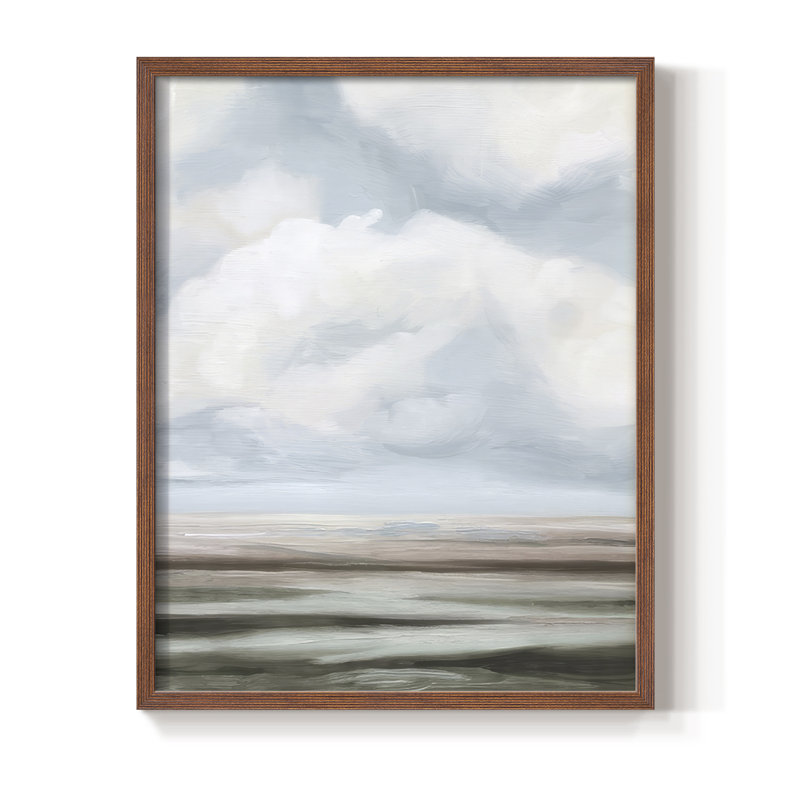 Impression encadrée «Dilutes Plains II» - bois massif, Noyer, H 11 po x l 9 po