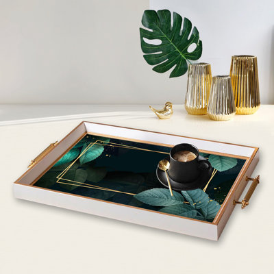Elegant Glass Tray, 19.7 x 11.4 x 1.4 inches | 100% Durable Glass Construction | Easy to Clean with Damp Cloth | Ideal for Serving, Decorative Display, and Organizing | Stylish Addition to Home Décor