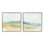"Watercolor Hills", paysage abstrait, bleu, vert, brun, tons, ensemble de 2 impressions