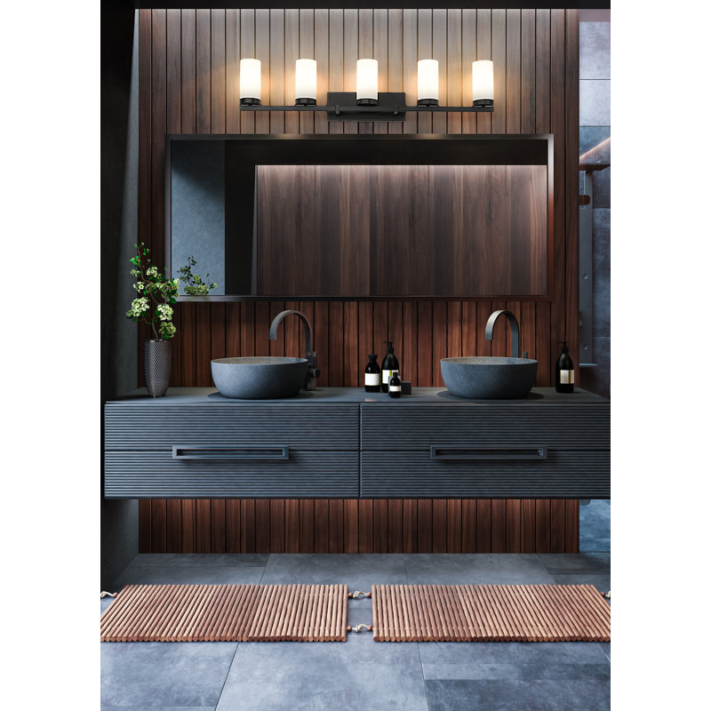 Avers 5 Light Vanity, Matte Black