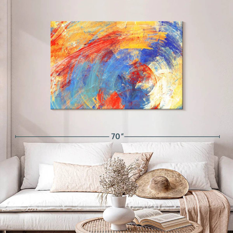 Avery Red Yellow Blue Abstract, 30" H x 45" W