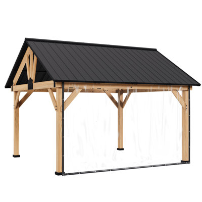Multi-sized Outdoor Clear Panel Curtain, All-Weather Windproof & Waterproof Tarp for Pergola, Porch, Gazebo, Privacy Screen & Blackout Curtain