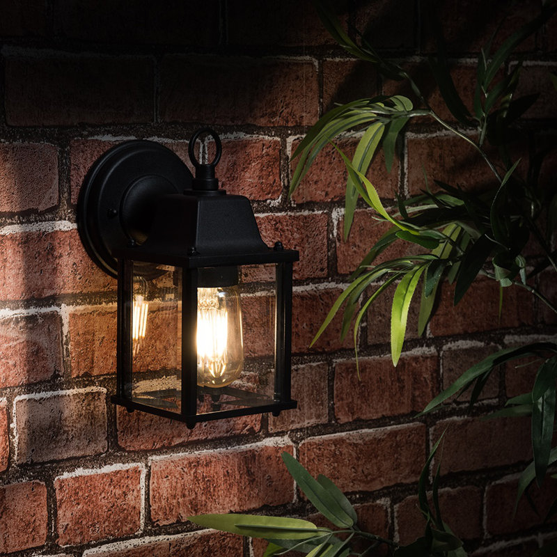 Dewsbury Black Outdoor Wall Lantern, LED Bulb