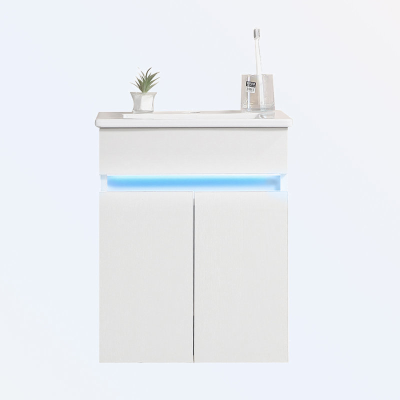 Meuble-lavabo mural avec lavabo, capteur de lumière
