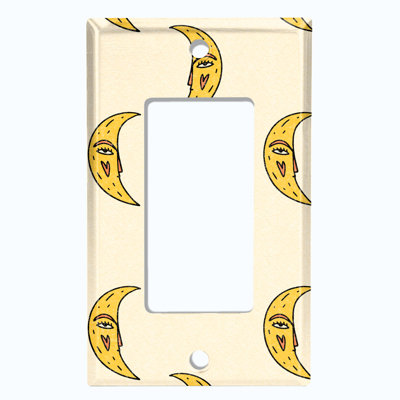 Plaque murale avec interrupteur à bascule Crescent Moon Heart Doodle