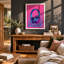 Neon Headphones Modern - Framed Print-1721361404-1721361407