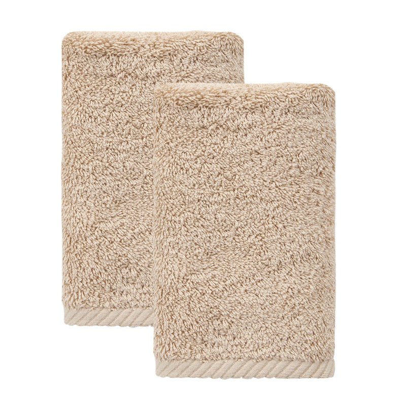 Dinis Turkish Cotton 2 Piece Hand Towel Set, Warm Sand