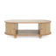 Naturel - table de rangement ovale de couleur, surface à gratter, porte pour le rangement pratique, plateau ouvert spacieux et compartiment dissimulé, convient à une longue table d'appoint élégante avec charme rétro, fabrication enduite,