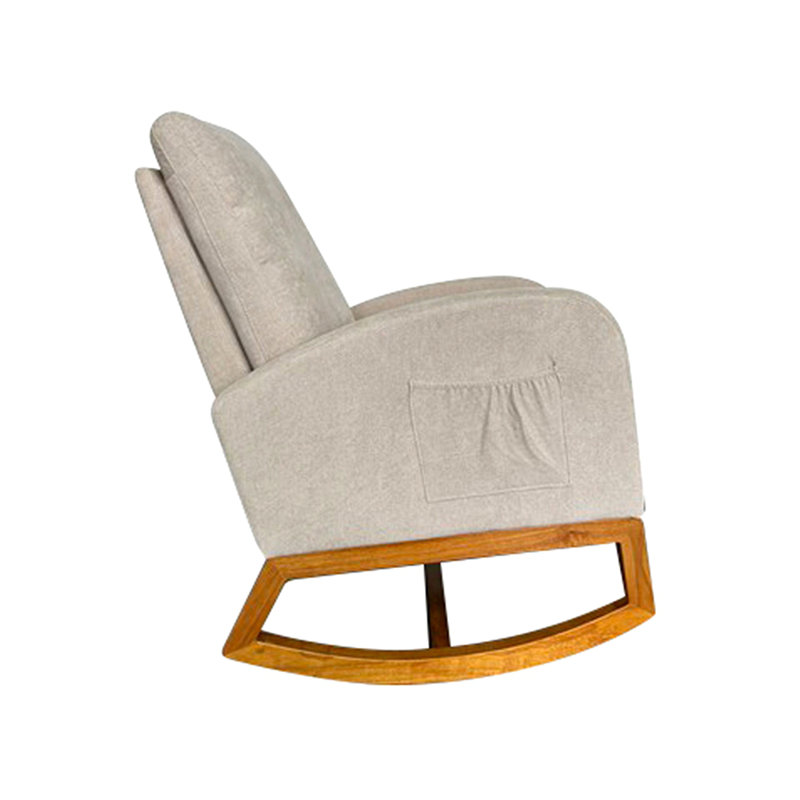 Chaise berçante moderne en lin 27,56 po