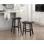 Ensemble de 2 tabourets de bar de style transitionnel, meubles en bois d'hévéa massif-208445678-208445679