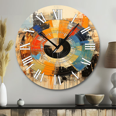 Vinyl Record Retro Vinyl II - Music White Face Wall Clock