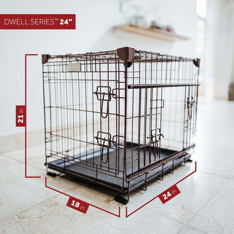 Extra Small Bronze Wire Dog Crate with Sliding Door