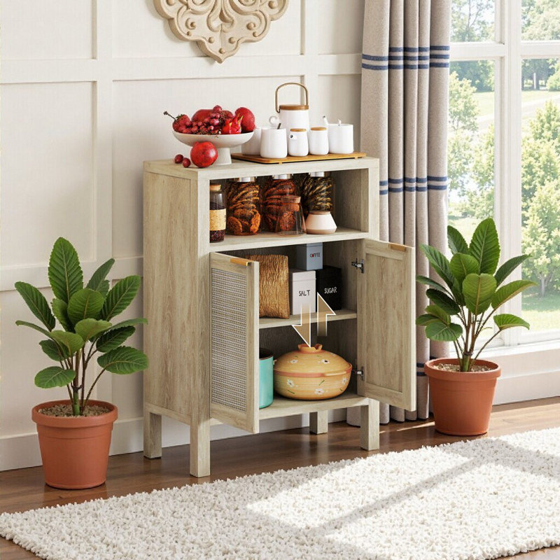 Buffet moderne avec tablettes réglables, buffet de rangement à 2 portes pour le salon ou la cuisine