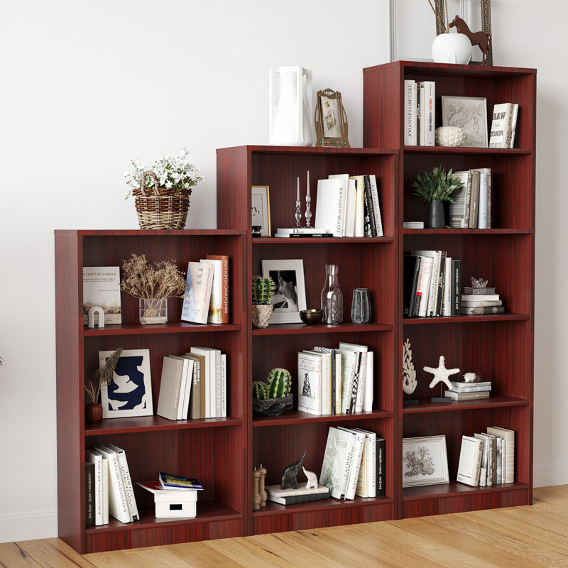 Cremorne Modern Standard Bookcase, Mahogany, (5 Shelves) 60” H x 33” W x 12”D