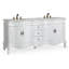 Meuble-lavabo traditionnel de Beckham de 183 cm (72 pouces) de la collection Benton, blanc antique, double vasque, plateau en marbre blanc, entièrement assemblé