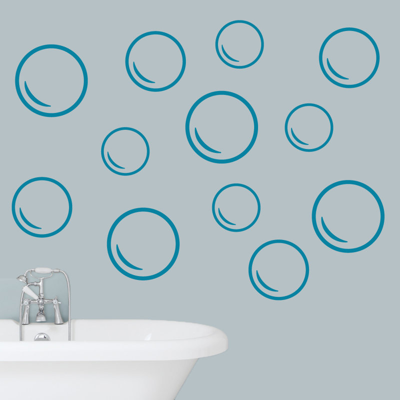 Adhésif décoratif bulles, Bleu sarcelle