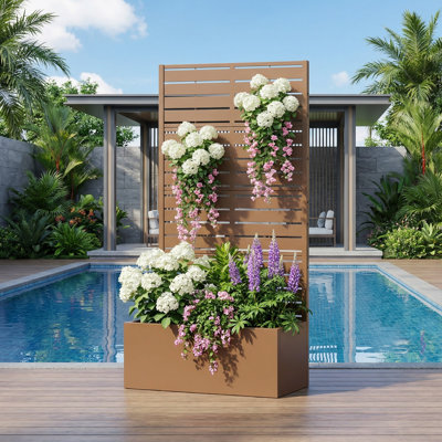 Lit de jardin surélevé 59 po x l 30 po x P 12 po avec jardin en treillis et treillis pour patio