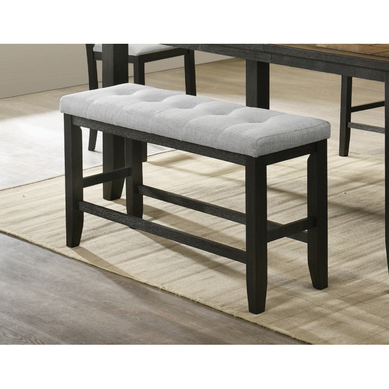 Banc rembourré en lin Crosston, Gris anthracite