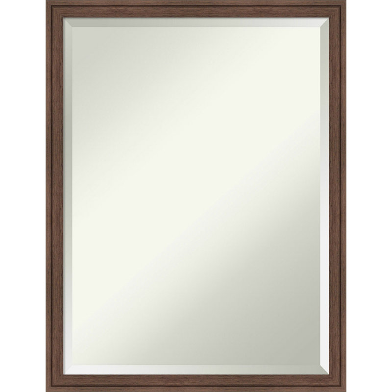 Merima Rectangle Wall Mirror, Medium Brown, 25.75" x 19.75"