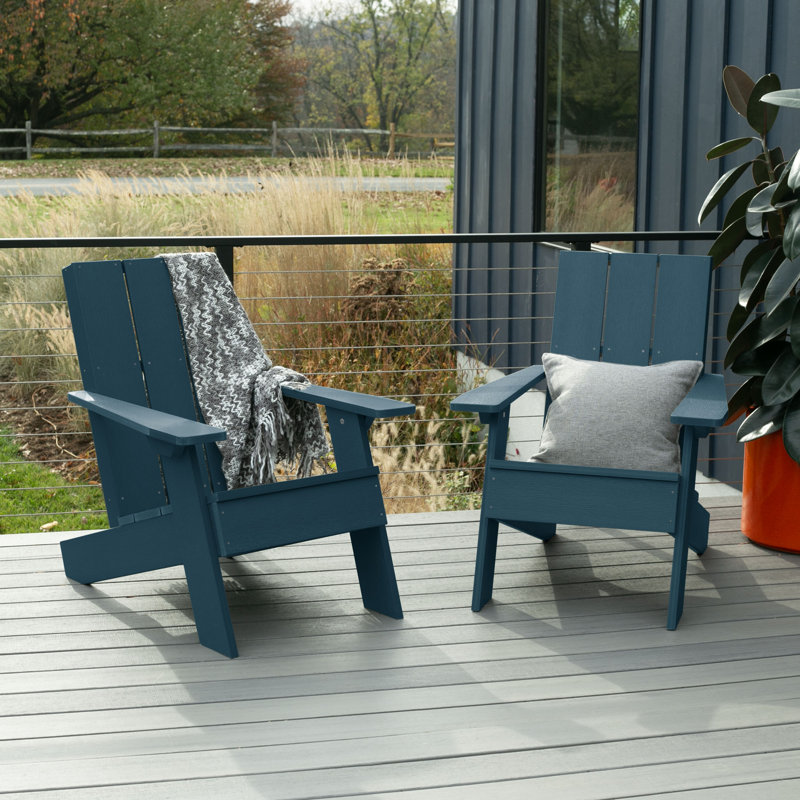 Calafell Outdoor Adirondack Set, Nantucket Blue