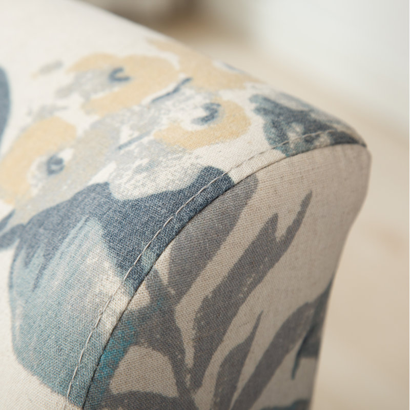 Fauteuil d'appoint Volia Capa, Mélange de polyester floral gris / crème / orang