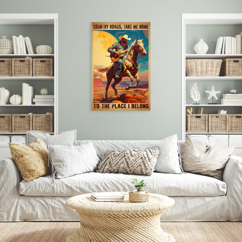 «Country Roads Take Me Home 1», reproduction sur toile, H 20 po x l 16 po x P 1,25 po