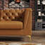 Chaise Chesterfield en similicuir rembourré avec pieds en métal doré-1403588504-1403588510-1398315850