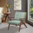 Balom Retro Button Tufted Upholstered Arm Chair with Angled Wood Frame-354018670