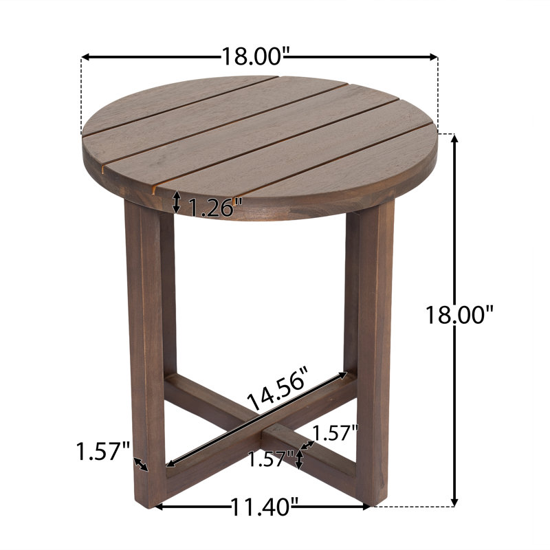 Table d'appoint en bois massif Tranice, Dark Oak