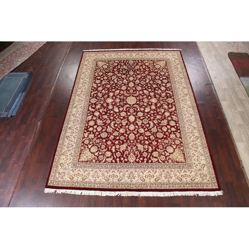 Tapis oriental unique à teinture végétale Tabriz noué à la main 9 pi x 12 pi 5 po