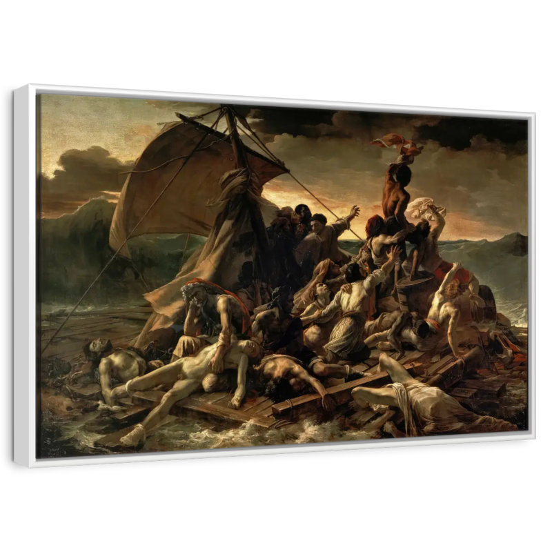 Le radeau de la méduse, Cadre flottant blanc, 25 po x 17 po