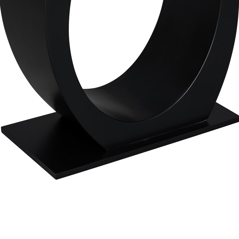 Console élégante et moderne avec base en forme d'œuf, stabilité et durabilité accrues, design épuré, Black, Black, Black