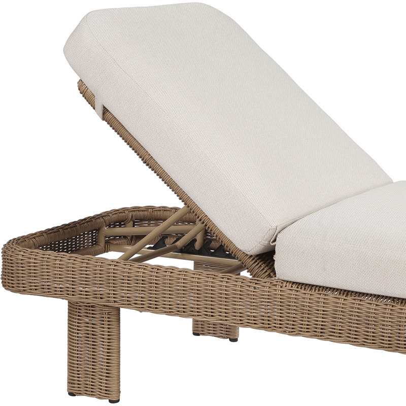 Chaise longue d'extérieur en oléfine beige Audiel, Beige