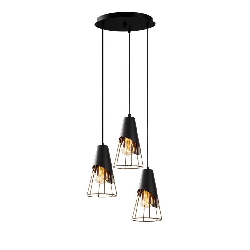 Luminaire suspendu conique à 3 lumières Philo