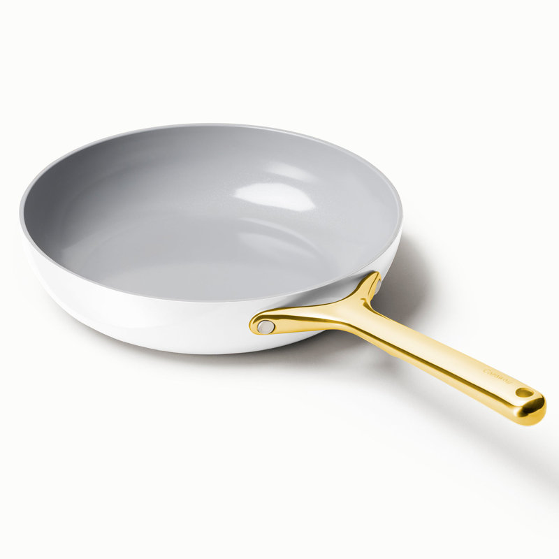 Caraway 8" Iconics Nonstick Ceramic Fry Pan, White/Gold