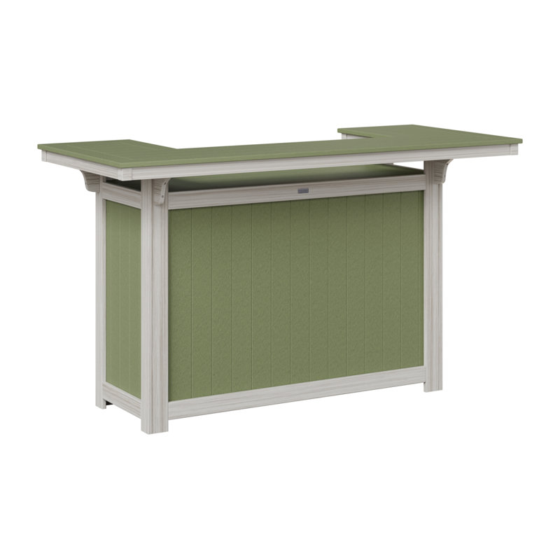 Outdoor Rectangle Bar Table, Seashell, Sage