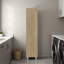 Grande unité de rangement autoportante à une porte, 4 tablettes intérieures, pieds et poignées en métal, bois naturel, style moderne, unité peu encombrante dans les bureaux avec pieds à poignées, design, efficace pour toute pièce-129987545
