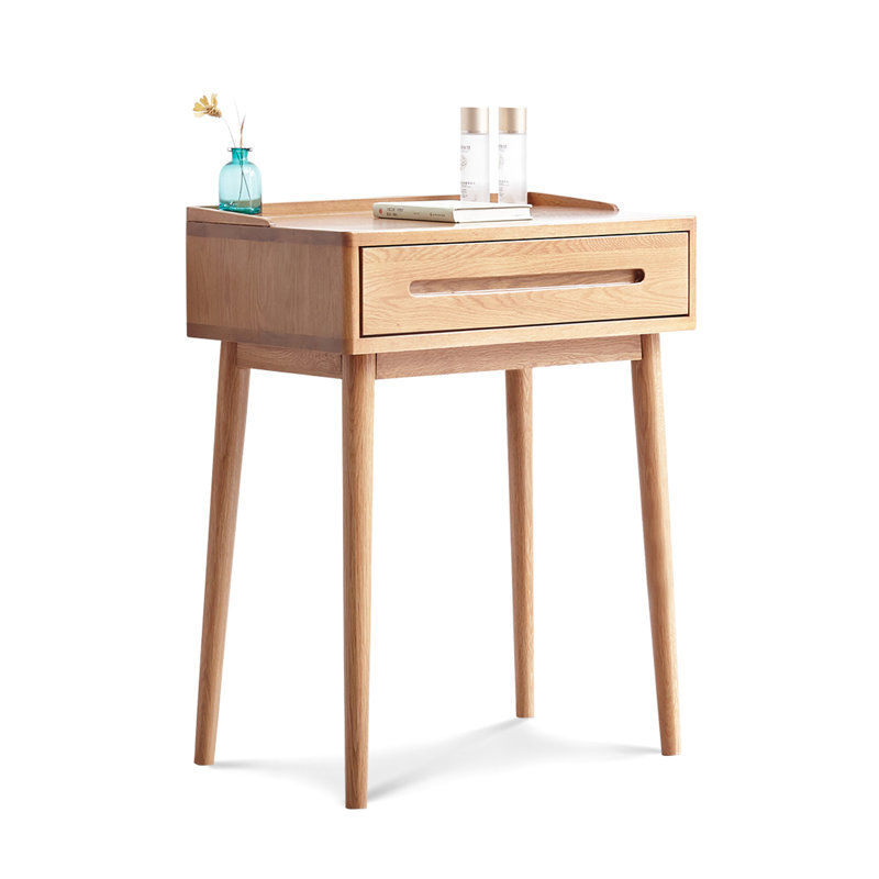 Compact Dresser With Storage, 29.99In Height, 13.78In Package Height Natural Wood Top, 23.59In Depth, Oak Color