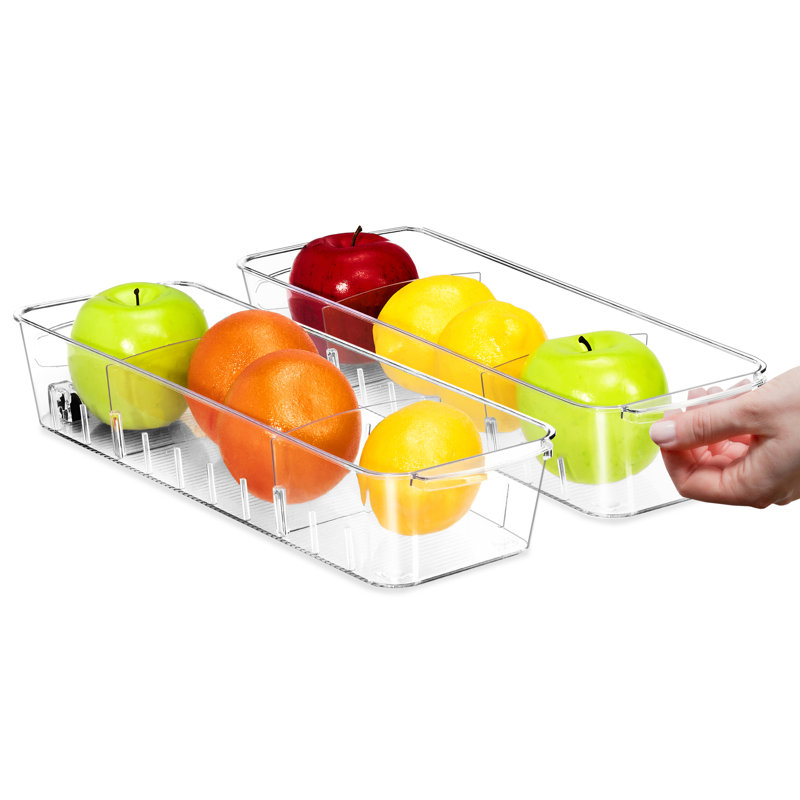Small Fridge Organizer on Wheels 2 Pack