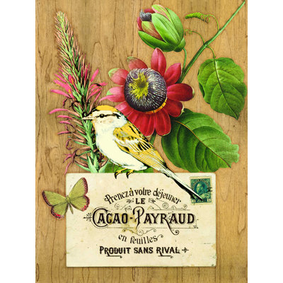 Oiseau carte postale fleurs 3