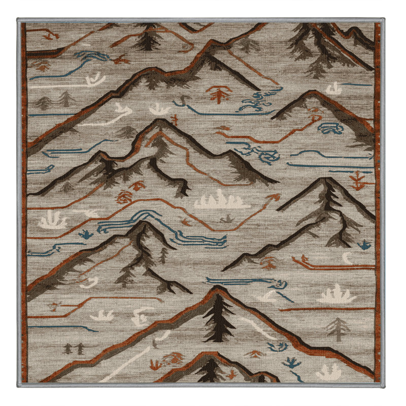 Tapis gris lavable à la machine, Carré 7 pi