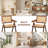 Rattan Dining Chairs Set Of 2, Modern Mid Century Dining Chairs With Arms-656812060