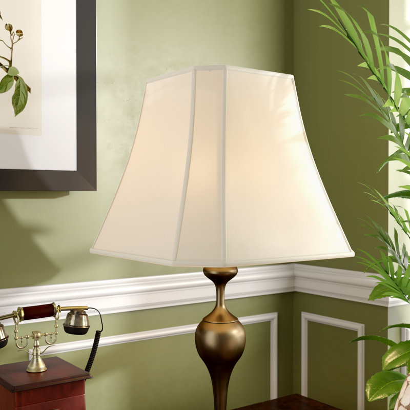 Silk Bell Lamp Shade, White, 10.25" H x 12" W x 12" D