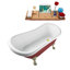 Baignoire de trempage sur pieds 61 "avec drain, pattes et plateau en bambou 61" Streamline-63442647-60925980
