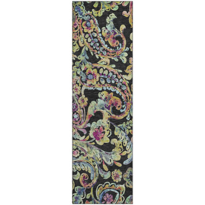 Premium Machine Washable Prisco Black Rug