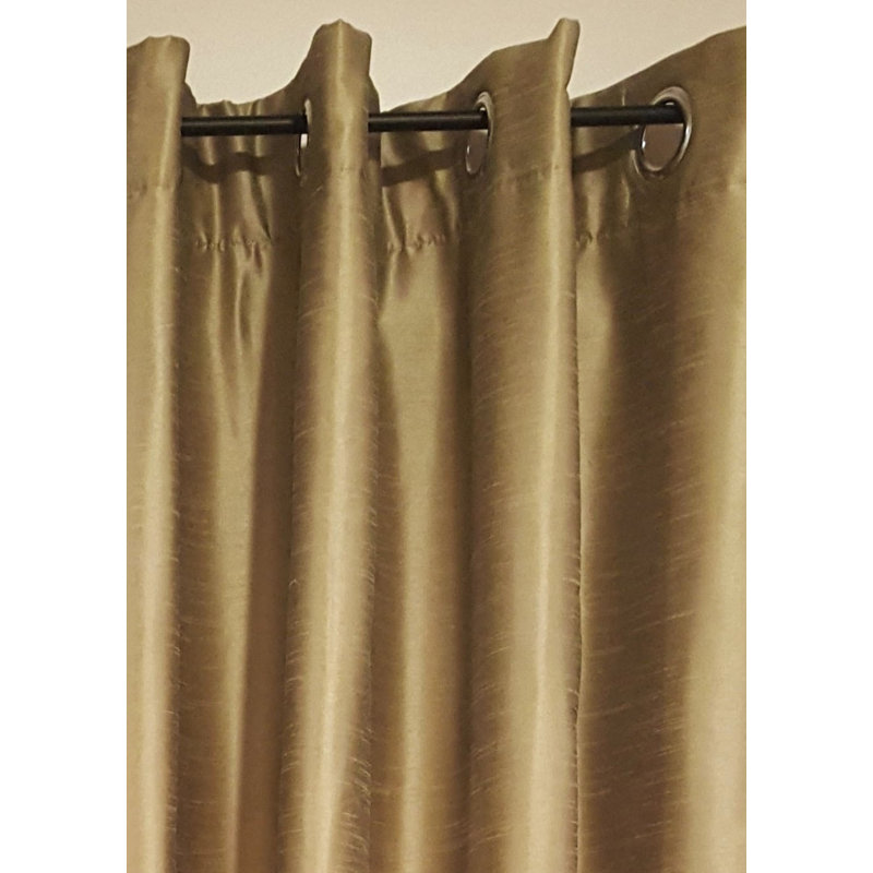 Panneau de rideau simple semi-diaphane avec œillets Eury, l 50 po x L 96 po, Or antique