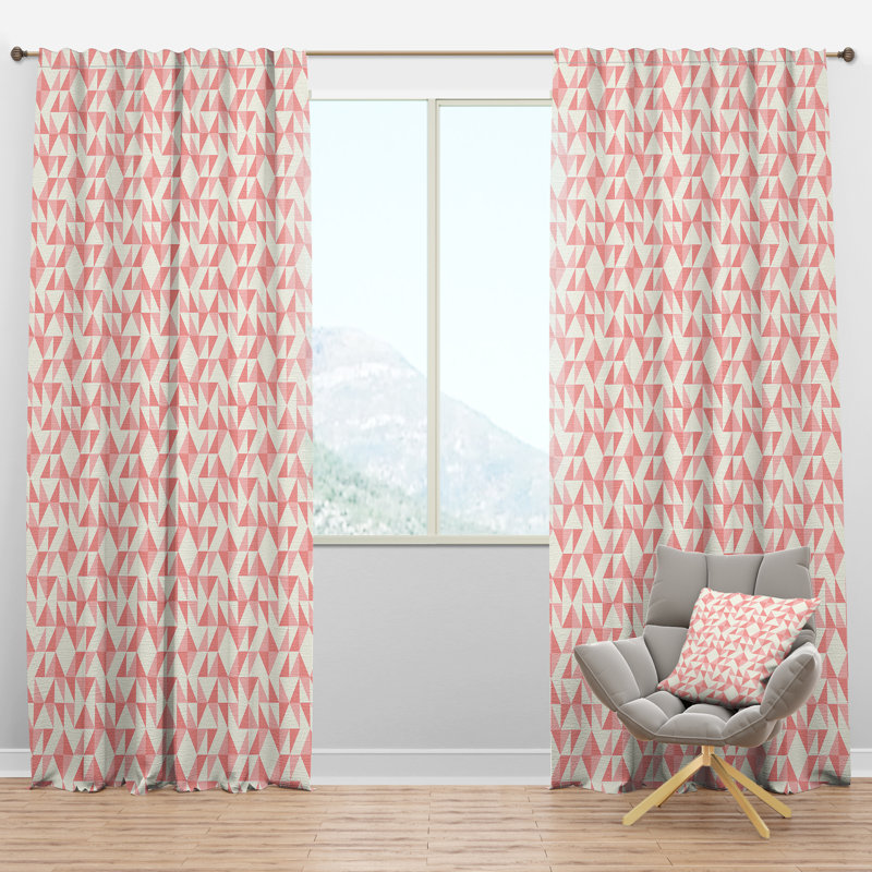 Panneau de rideau simple semi-diaphane avec passe-tringle Mid-Century, l 52 po x L 120 po